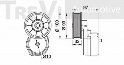 TREVI AUTOMOTIVE ta1239 -  Натяжная планка, поликлиновой ремень